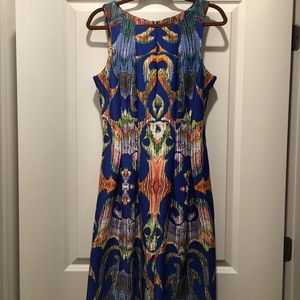 Multi Colored boat neck dress